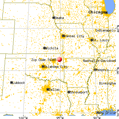 Kenwood, OK (74365) map from a distance