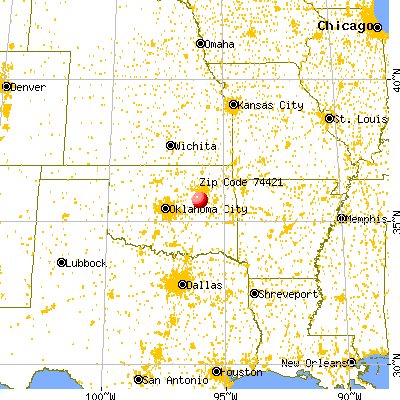 Winchester, OK (74421) map from a distance