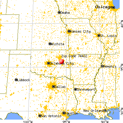 Boynton, OK (74422) map from a distance