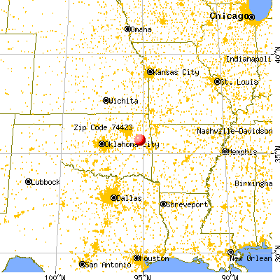 River Bottom, OK (74423) map from a distance