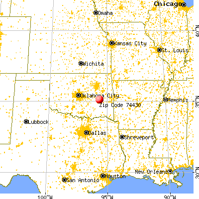 Crowder, OK (74430) map from a distance