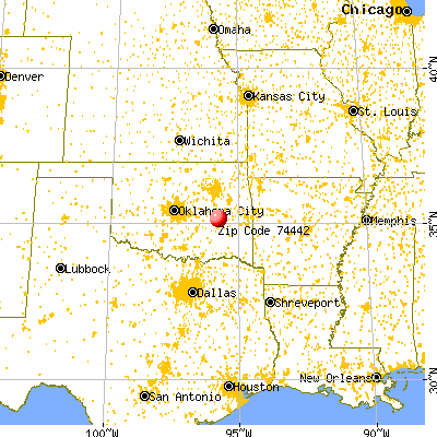 Indianola, OK (74442) map from a distance