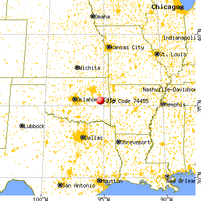 Simms, OK (74455) map from a distance