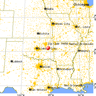 Rentiesville, OK (74459) map from a distance