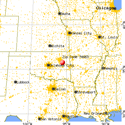 Taft, OK (74463) map from a distance