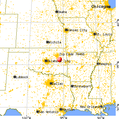 Wainwright, OK (74468) map from a distance