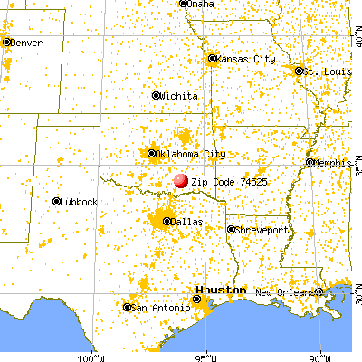 Atoka, OK (74525) map from a distance