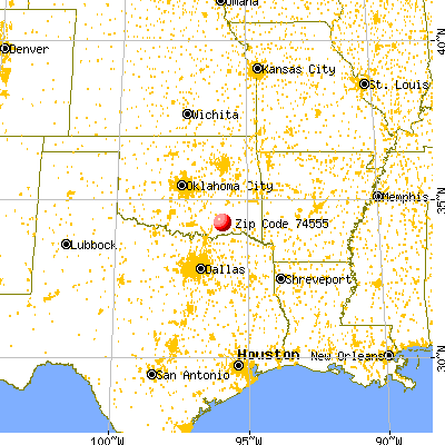 Lane, OK (74555) map from a distance