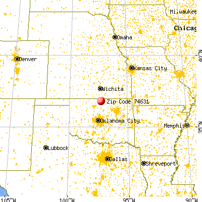 Blackwell, OK (74631) map from a distance