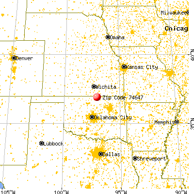 Newkirk, OK (74647) map from a distance