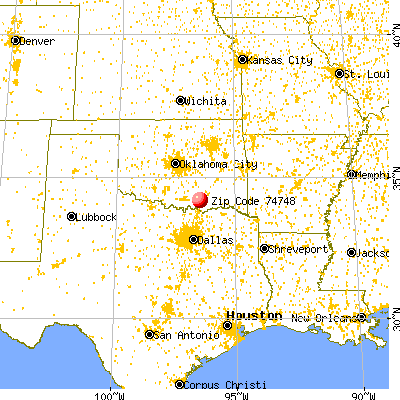 Bee, OK (74748) map from a distance