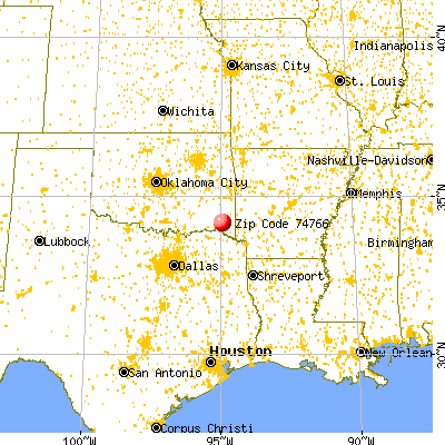 Wright City, OK (74766) map from a distance