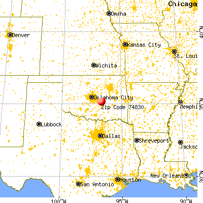 Bowlegs, OK (74830) map from a distance