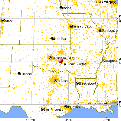 Lamar, OK (74850) map from a distance