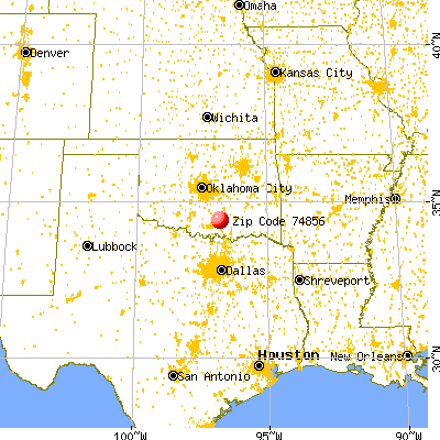 Mill Creek, OK (74856) map from a distance