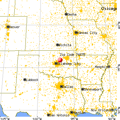 Tryon, OK (74875) map from a distance