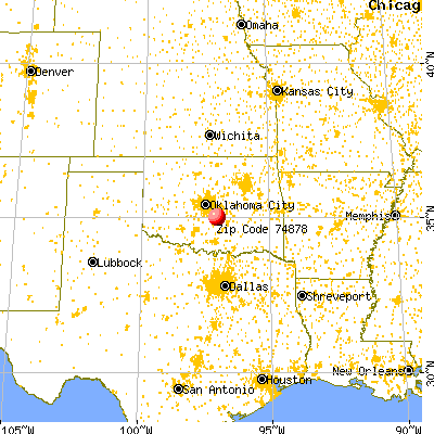 Tribbey, OK (74878) map from a distance