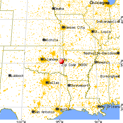 Bokoshe, OK (74930) map from a distance