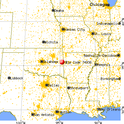 Brent, OK (74936) map from a distance