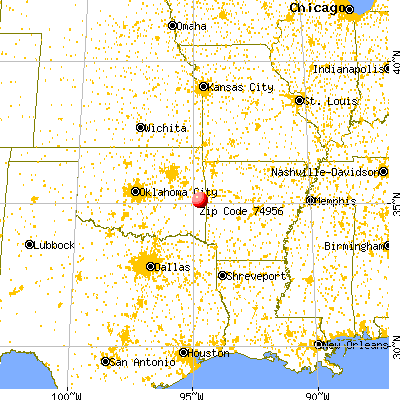 Shady Point, OK (74956) map from a distance