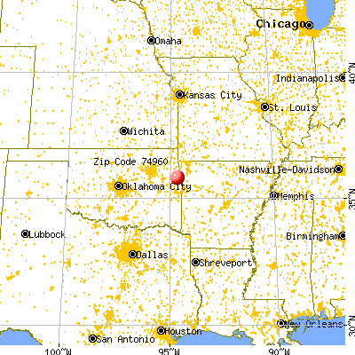 Bell, OK (74960) map from a distance