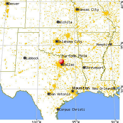 Frisco, TX (75034) map from a distance