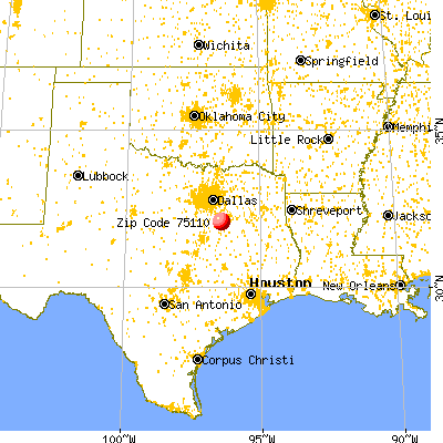 Corsicana, TX (75110) map from a distance