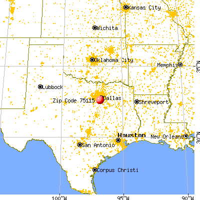 DeSoto, TX (75115) map from a distance