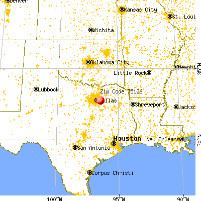 Forney, TX (75126) map from a distance
