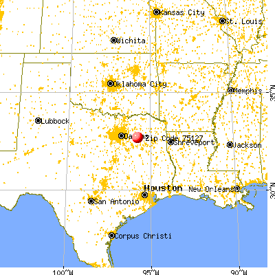 Fruitvale, TX (75127) map from a distance