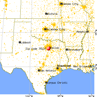 Duncanville, TX (75137) map from a distance