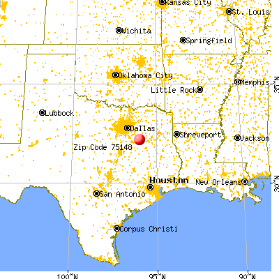 Malakoff, TX (75148) map from a distance