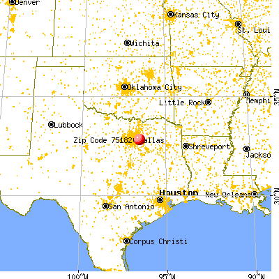 Sunnyvale, TX (75182) map from a distance