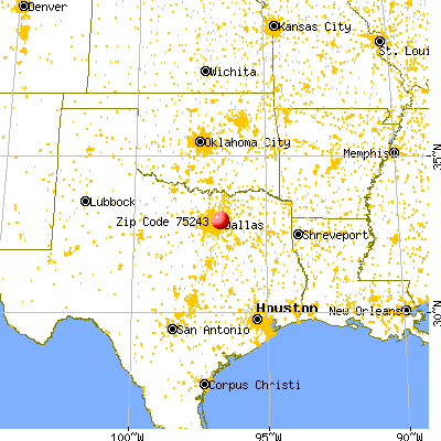 Dallas, TX (75243) map from a distance