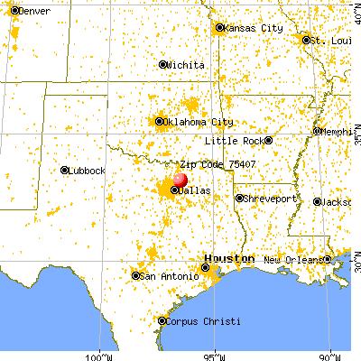 Princeton, TX (75407) map from a distance