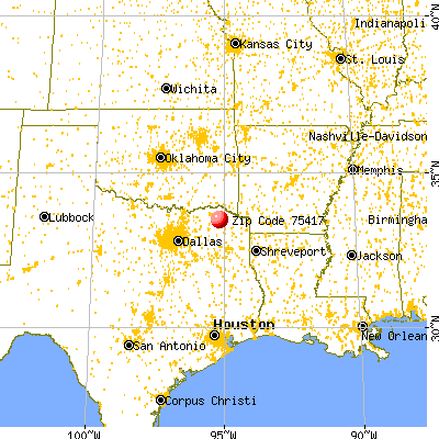 Bogata, TX (75417) map from a distance