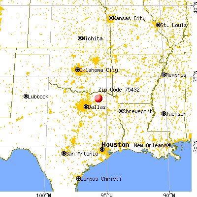Cooper, TX (75432) map from a distance