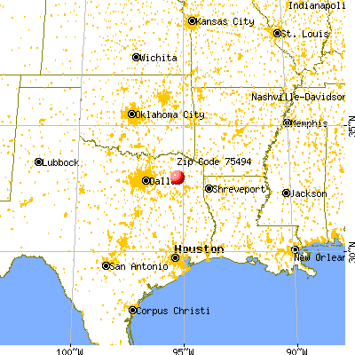 Winnsboro, TX (75494) map from a distance