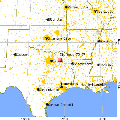 Yantis, TX (75497) map from a distance