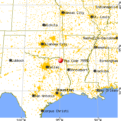 Annona, TX (75550) map from a distance