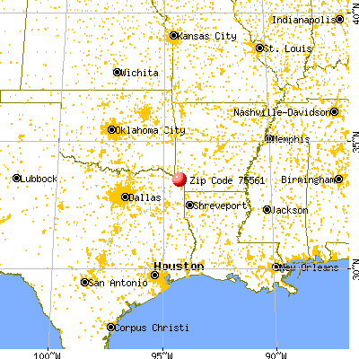 Hooks, TX (75561) map from a distance