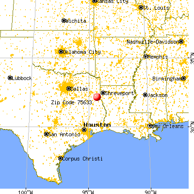 Carthage, TX (75633) map from a distance