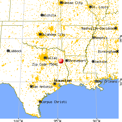 Easton, TX (75641) map from a distance