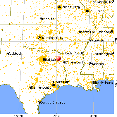 Lone Star, TX (75668) map from a distance