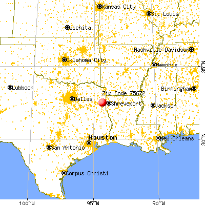 Marshall, TX (75672) map from a distance