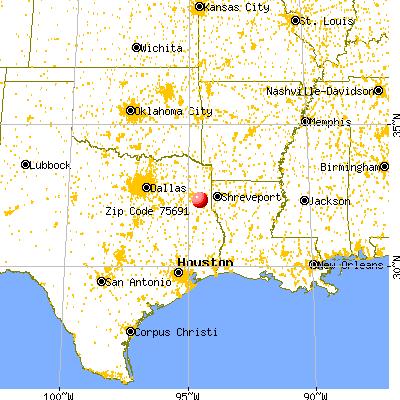Tatum, TX (75691) map from a distance