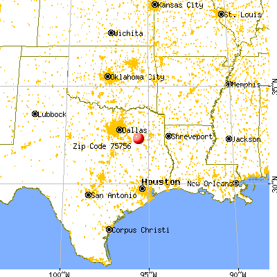 Brownsboro, TX (75756) map from a distance
