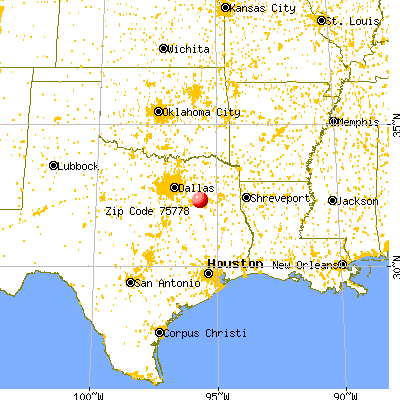 Callender Lake, TX (75778) map from a distance