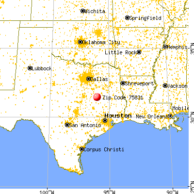 Buffalo, TX (75831) map from a distance