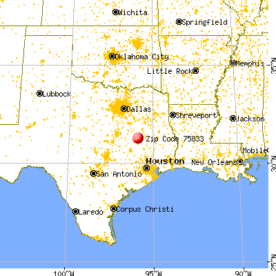 Centerville, TX (75833) map from a distance